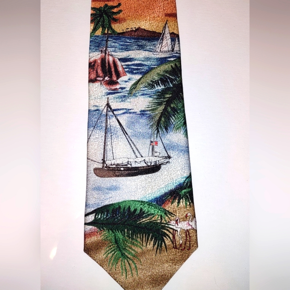 Seascape 100% Silk Novelty Tie
